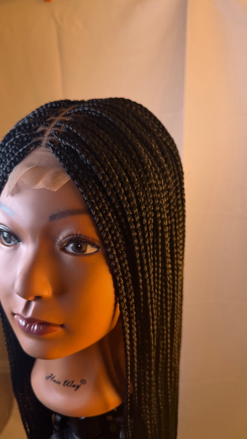 AVETIKO Black Knotless Braided Wig – 33 Inch, 2×6 Lace