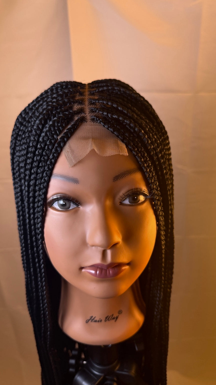 AVETIKO Black Knotless Braided Wig – 33 Inch, 2×6 Lace