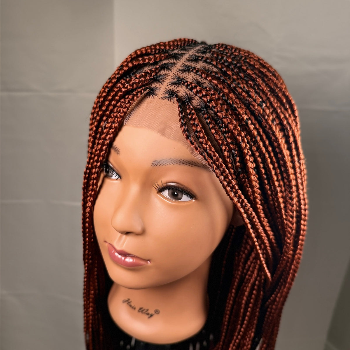 AVETIKO 28-Inch Color 350 Handmade Braided Wig | 5×5 Lace Closure