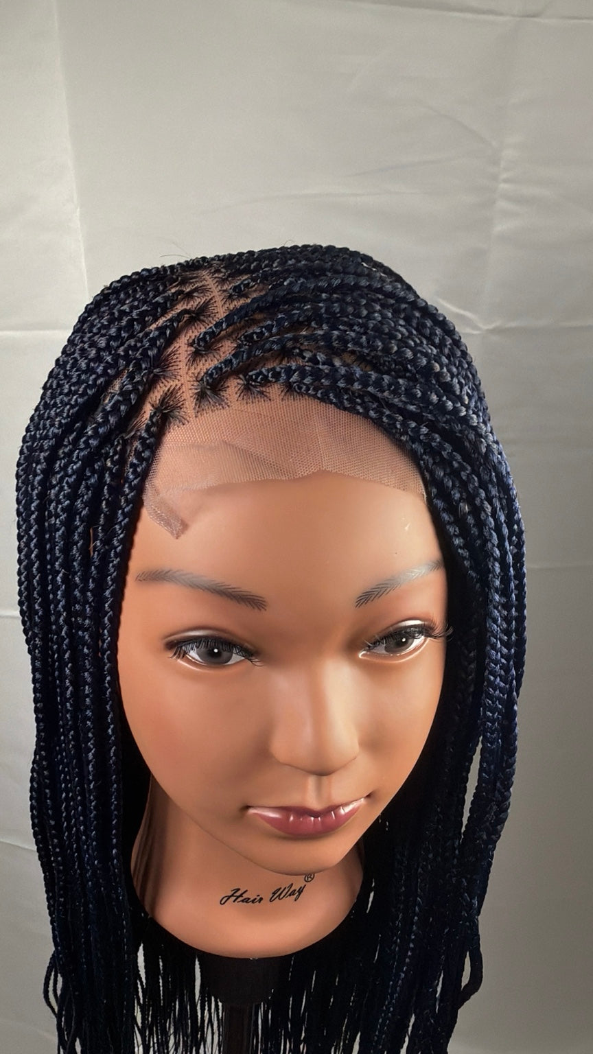 AVETIKO Blue 28-Inch Handmade Braided Wig | 5×5 Lace Closure