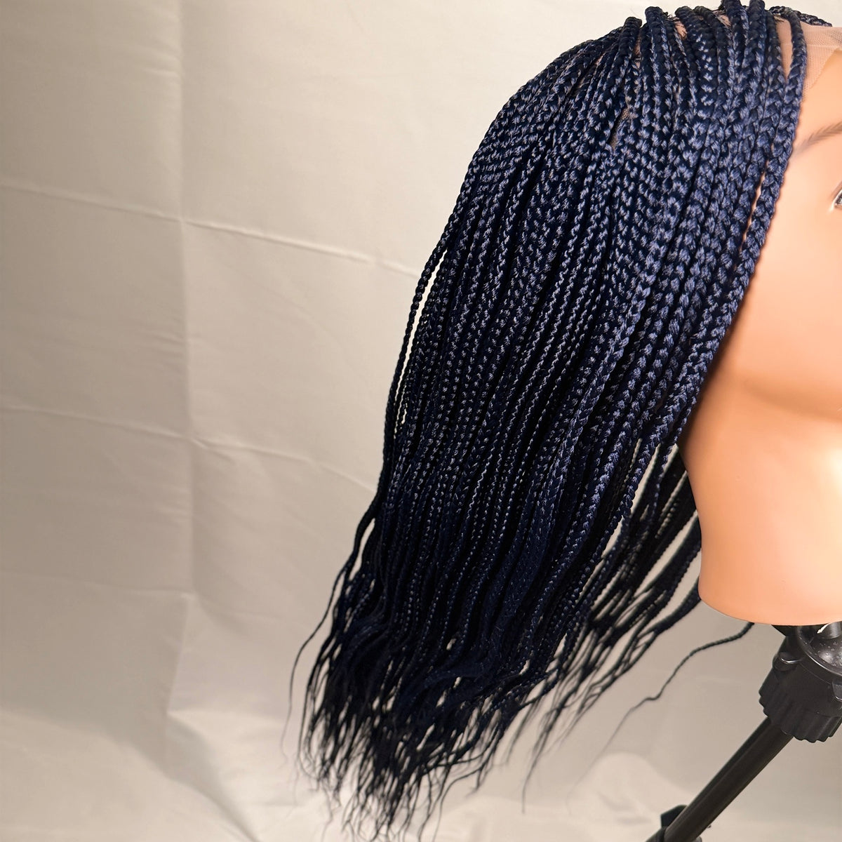 AVETIKO Blue 28-Inch Handmade Braided Wig | 5×5 Lace Closure
