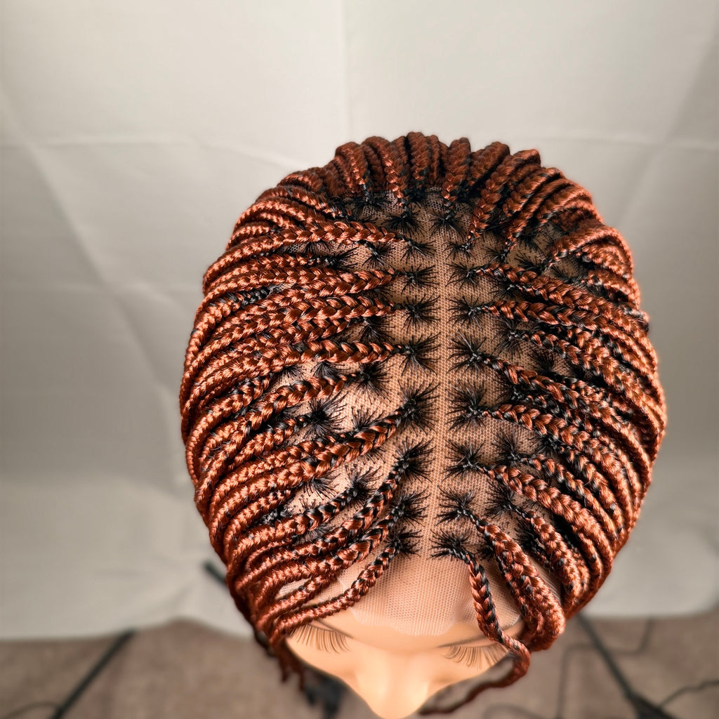 AVETIKO 28-Inch Color 350 Handmade Braided Wig | 5×5 Lace Closure