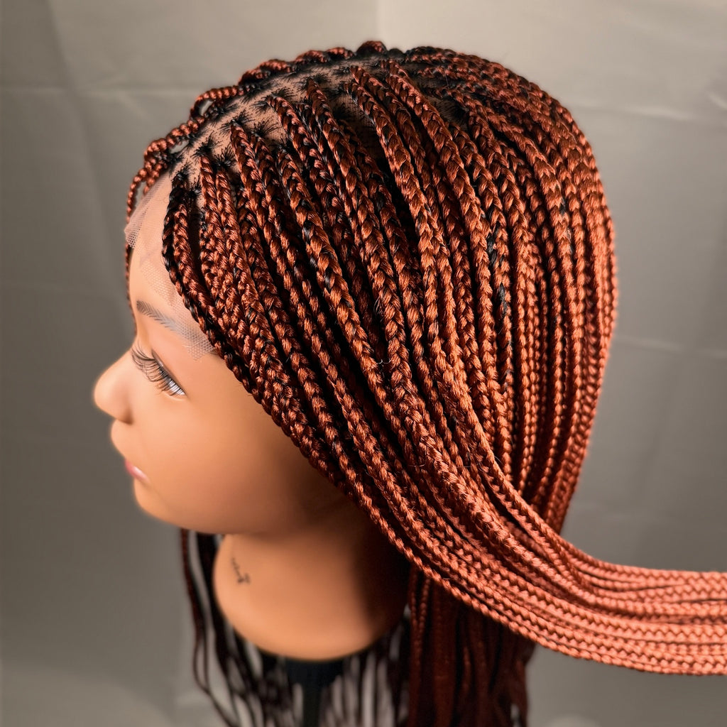 AVETIKO 28-Inch Color 350 Handmade Braided Wig | 5×5 Lace Closure