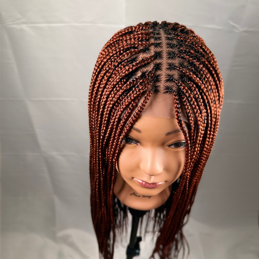 AVETIKO 28-Inch Color 350 Handmade Braided Wig | 5×5 Lace Closure