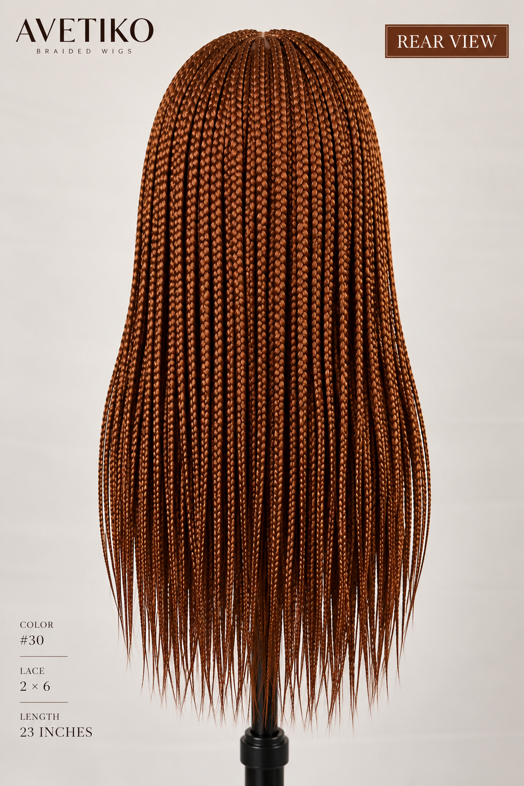 AVETIKO Color 30 23-Inch Freestyle Knotless Braided Wig