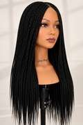 AVETIKO Black Knotless Braided Wig – 33 Inch, 2×6 Lace