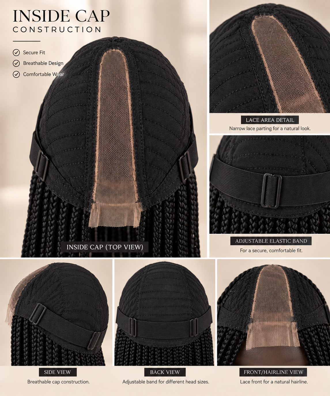 AVETIKO Black 23-Inch Freestyle Knotless Braided Wig