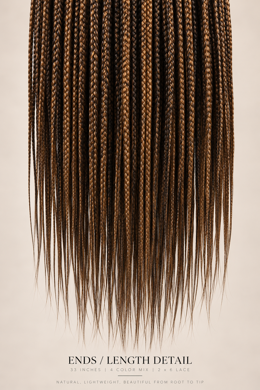 AVETIKO 4-Color Mix 2×6 Knotless Braided Wig – 33 Inches