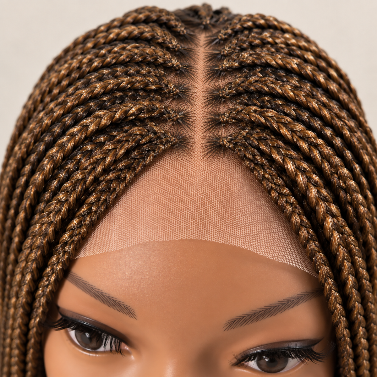 AVETIKO 4-Color Mix Knotless Braided Wig – 28 Inch, 2×6 Lace