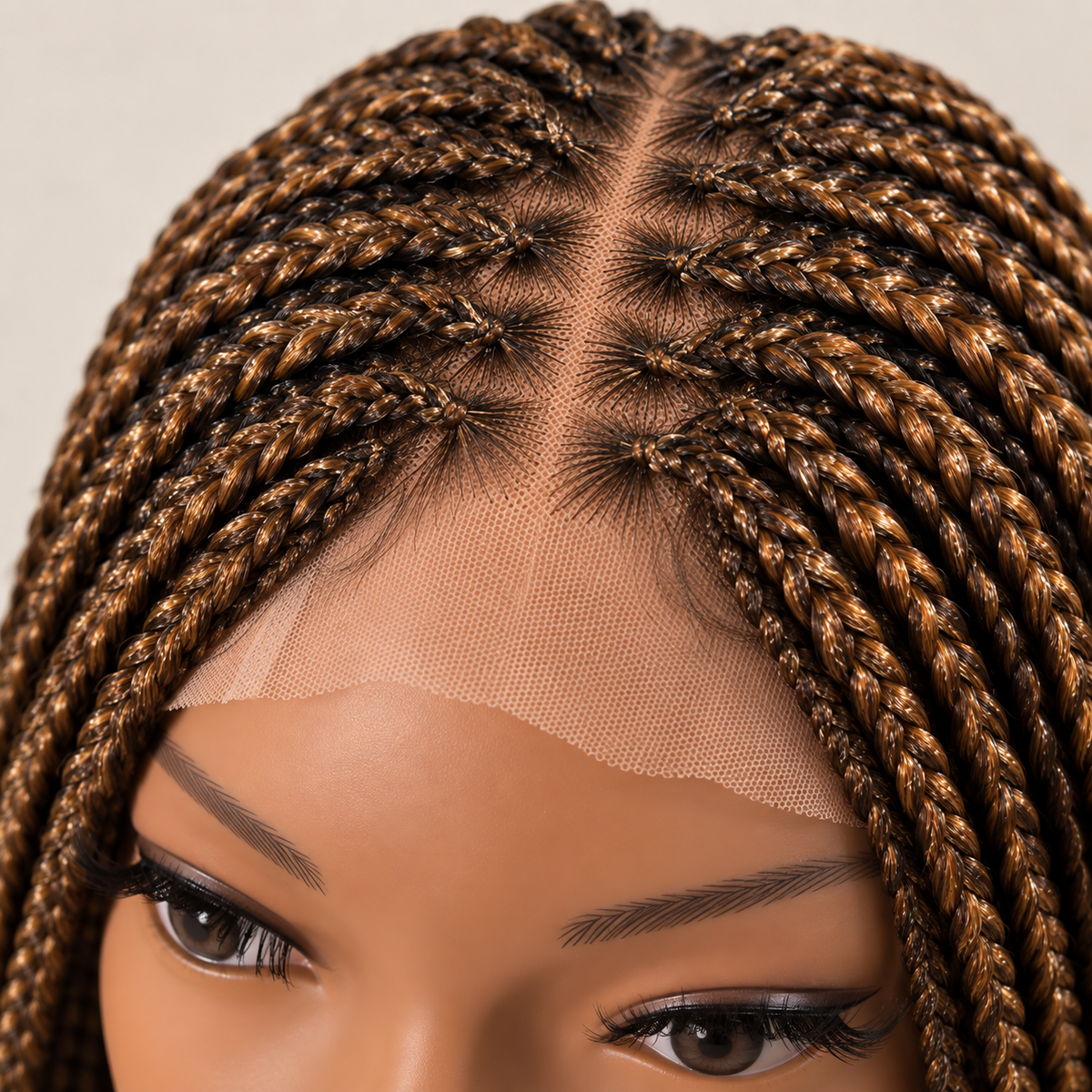 AVETIKO 4-Color Mix 2×6 Knotless Braided Wig – 33 Inches