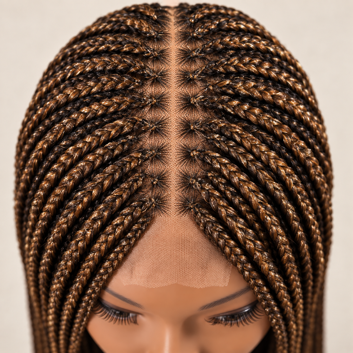 AVETIKO 4-Color Mix 2×6 Knotless Braided Wig – 33 Inches