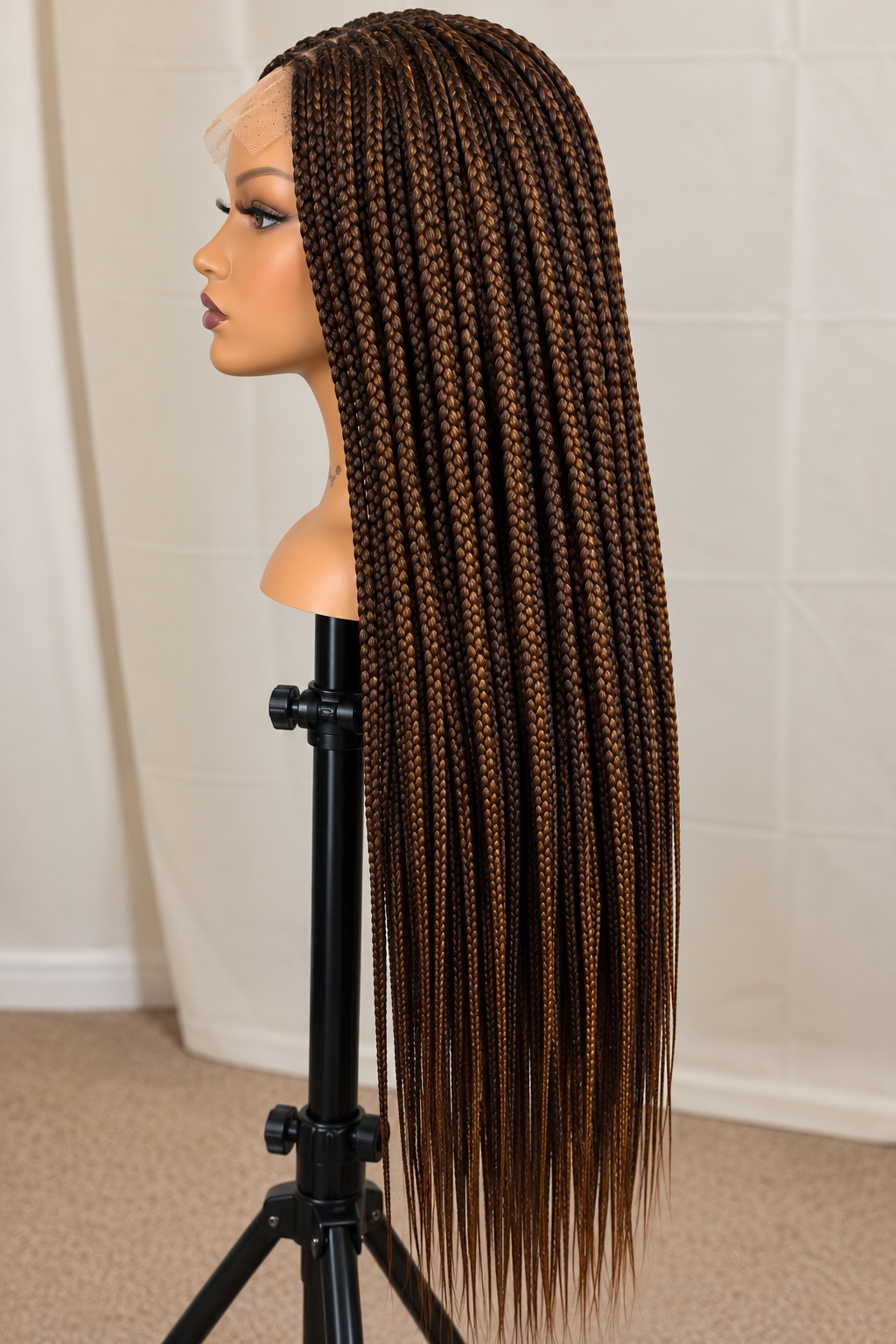 AVETIKO 4-Color Mix Knotless Braided Wig – 28 Inch, 2×6 Lace